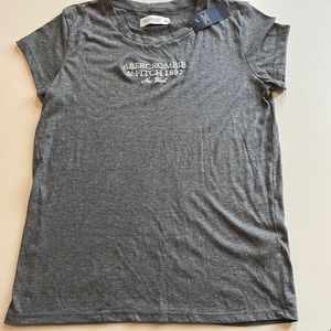 medium gray and white abercrombie & fitch t-shirt